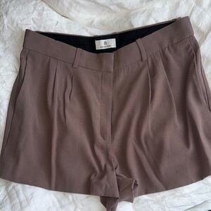 Babaton Brown High Waist Tailored Shorts